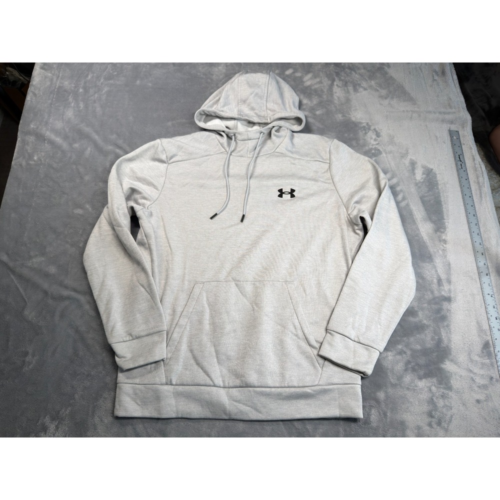 Under Armour Hoodie Mens Medium Gray Fleece Pullover Drawstring